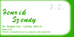 henrik szendy business card